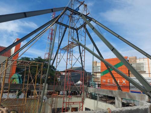 Konstruksi baja atap mesjid cimanggis